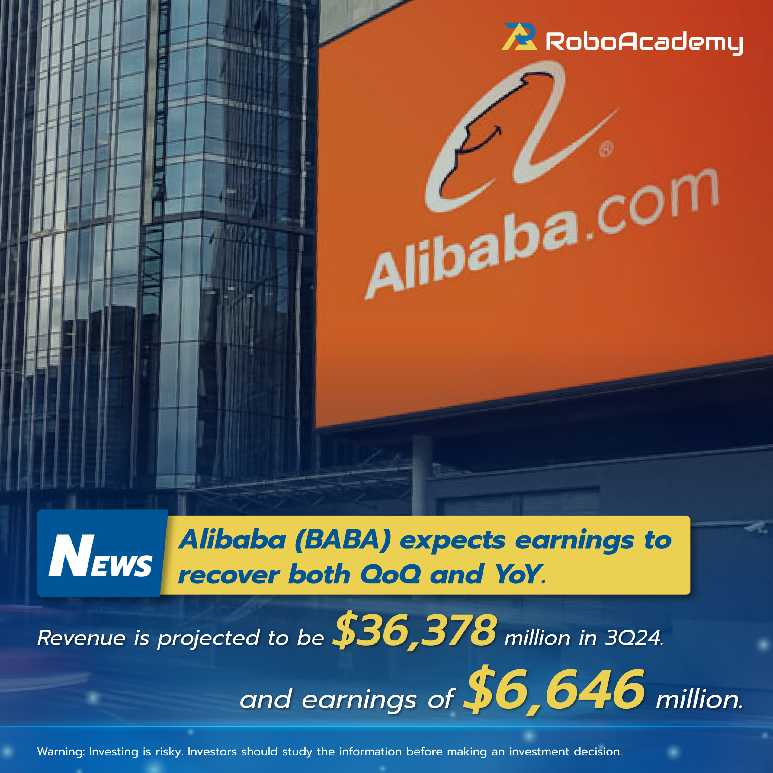 Read more about the article Alibaba (BABA) hopes profits will recover QoQ and YoY.